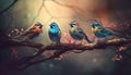 Perching bird watching, animal themes, natural beauty generated by AI