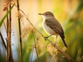 Perching Blyth s reed warbler