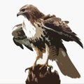 perching hawk Royalty Free Stock Photo