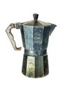 Percolator coffee with the lid closed. Isolated on a white Royalty Free Stock Photo