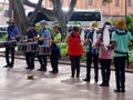 Percussion Band Busking, Hyde Park, Sydney, Australia