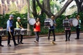 Percussion Band Busking, Hyde Park, Sydney, Australia