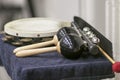 Percussion instuments ready for action when needed Royalty Free Stock Photo