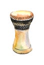 Percussion music instrument, african & arabic drum, darbuka, with traditional ornament Royalty Free Stock Photo