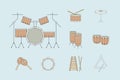 Music instruments Icons set 12