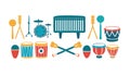 Percussion & Rhythm Instruments: Music Education Vector, vector design Generative AI Royalty Free Stock Photo
