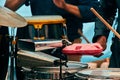 Hands and the percussion section at a symphonic concert Royalty Free Stock Photo