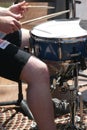 Percussionist plays the drums on the 4th of July