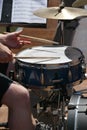 Percussionist plays the drums on the 4th of July