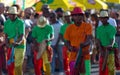 Percussionists during the carnival of Grand Boucan Royalty Free Stock Photo