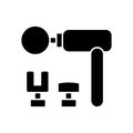 Percussive massage tool black glyph icon