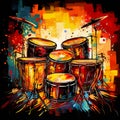 Percussive Pizzazz: A Vibrant Display of Drums and Percussion Instruments Royalty Free Stock Photo