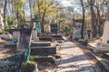 Pere-Lachaise cemetery tiny path between tombs