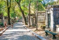 Pere Lachaise, the most famous cemetery of Paris, France, with the tombs of very famous people