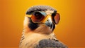 Peregrine Falcon (Falco peregrinus) in tactical sunglasses on white background the fastest animals in the world. Royalty Free Stock Photo