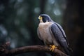 Peregrine falcon prey sitting on tree branch. Generate ai Royalty Free Stock Photo