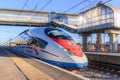 Peregrine Falcon stop . Speed train. The Route Moscow - Saint-Petersburg. the transportation of passengers. Transport. Russian