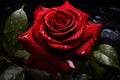 Perennial Red rose flower plant. Generate Ai