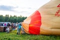 Pereslavl-Zalessky, Yaroslavl region / Russia - July, 20, 2019: Inflating and installing balloons to start at the festival of Aero