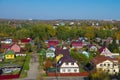 Pereyaslavl-Zalessky, Yaroslavl Oblast, Russia - October, 2021: Top view on the ancient town of Pereslavl-Zalessky on the Bank of