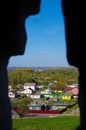 Pereyaslavl-Zalessky, Yaroslavl Oblast, Russia - October, 2021: Top view on the ancient town of Pereslavl-Zalessky on the Bank of Royalty Free Stock Photo