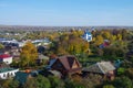 Pereyaslavl-Zalessky, Yaroslavl Oblast, Russia - October, 2021: Top view of the Church of the Presentation of the Lord and the Royalty Free Stock Photo