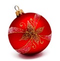 Perfec red christmas ball isolated Royalty Free Stock Photo