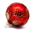 Perfec red christmas ball isolated Royalty Free Stock Photo