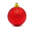Perfec red christmas ball isolated Royalty Free Stock Photo