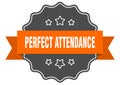 perfect attendance label. perfect attendance isolated seal. sticker. sign