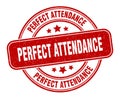 perfect attendance stamp. perfect attendance label. round grunge sign Royalty Free Stock Photo