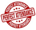 perfect attendance stamp. perfect attendance label. round grunge sign Royalty Free Stock Photo