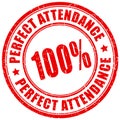 Perfect attendance vector stamp