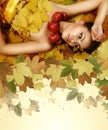 Perfect autumn beauty girl Royalty Free Stock Photo