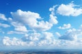 The perfect backdrop, a crisp blue sky with scattered autumn clouds