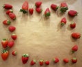 Frame of strawberries with room for text Royalty Free Stock Photo