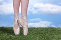 Perfect Ballet Dancer En Pointe With Copy Space