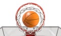 Perfect basketball score shot through hoop Royalty Free Stock Photo