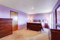 Perfect bedroom with purple theme. Royalty Free Stock Photo