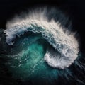 A Perfect big breaking Ocean barrel wave on the north shore of Oahu Hawaii Royalty Free Stock Photo