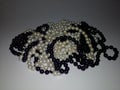 Perfect black and white pearls