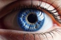 Perfect blue-eye macro. Perfect vision. The vision of the future and healthy life concept. View precise and straight to