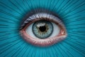 Perfect blue eye macro in sterile environment, vision concept Royalty Free Stock Photo