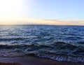 Perfect blue morning sky and water of ocean Royalty Free Stock Photo