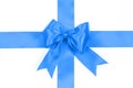 Perfect blue satin bow Royalty Free Stock Photo