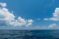 Perfect blue sky and water of ocean background Royalty Free Stock Photo