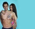 Perfect bodies couple smiling Royalty Free Stock Photo