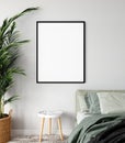 Frame interior mock up . Wall art. Scandinavian interior. 3d rendering, 3d illustration