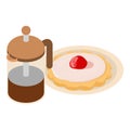 Perfect breakfast icon, isometric style
