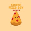 Perfect for celebrating National Pizza Day, is this vector illustration commemorating the holiday